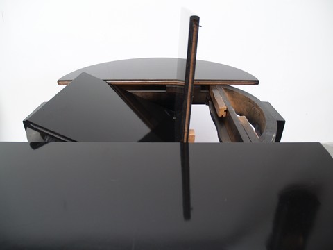 Antiker Tisch Art Deco schwarz Artdeco ausziehbarer Speisetisch restauriert Streamliner Silverliner