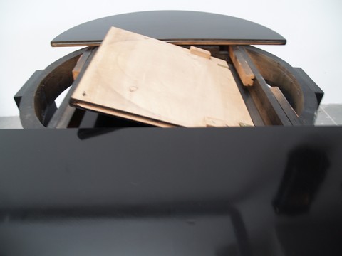 Antiker Tisch Art Deco schwarz Artdeco ausziehbarer Speisetisch restauriert Streamliner Silverliner