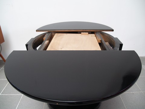 Antiker Tisch Art Deco schwarz Artdeco ausziehbarer Speisetisch restauriert Streamliner Silverliner