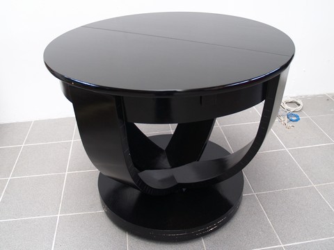 Antiker Tisch Art Deco schwarz Artdeco ausziehbarer Speisetisch restauriert Streamliner Silverliner