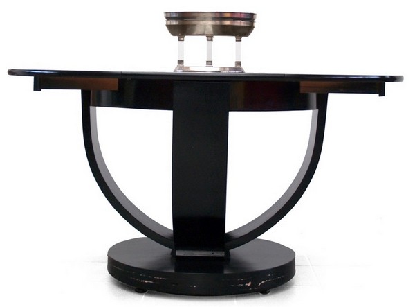 Antiker Tisch Art Deco schwarz Artdeco ausziehbarer Speisetisch restauriert Chromliner