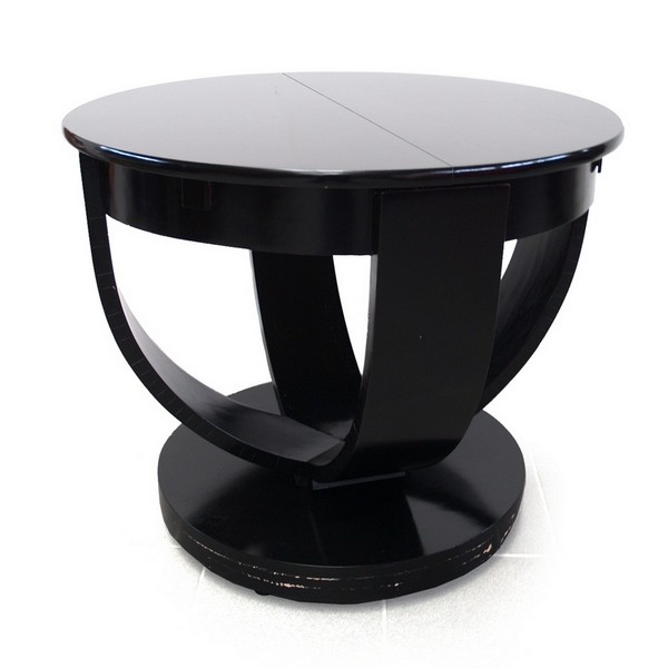 Antiker Tisch Art Deco schwarz Artdeco ausziehbarer Speisetisch restauriert Streamliner Silverliner Art Nouveau