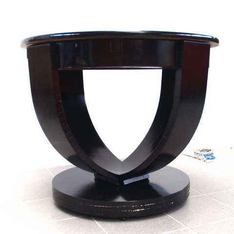 Antiker Tisch Art Deco schwarz Artdeco ausziehbarer Speisetisch restauriert Chromliner