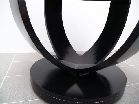 Antiker Tisch Art Deco schwarz Artdeco ausziehbarer Speisetisch restauriert Streamliner Silverliner