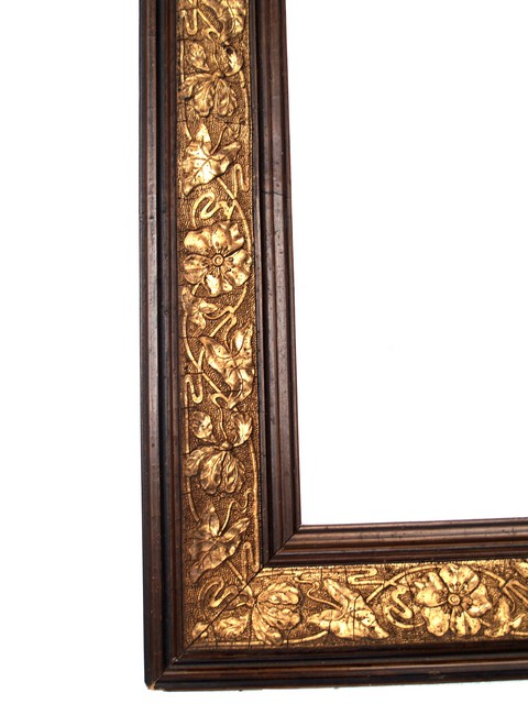 antiker Jugendstil Bilderrahmen floral Gemälde Bilderrahmen antik Jugendstil Barock Gold vergoldet Antiquität Galerie Rahmen Spiegel schwarz Blätter