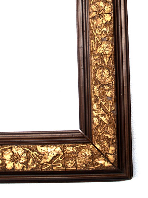 Gemälde Bilderrahmen antik Jugendstil Barock Gold vergoldet Antiquität Galerie Rahmen Spiegel schwarz Blätter