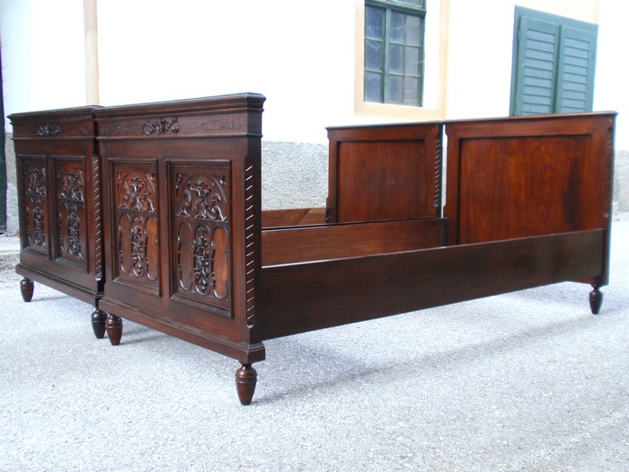 bett 4461 geschnitzt gruenderzeit doppelbett historismus gothic barock 13