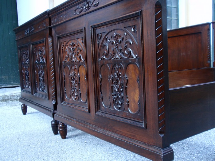 bett 4461 geschnitzt gruenderzeit doppelbett historismus gothic barock 2