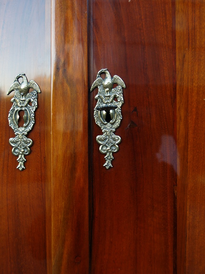 biedermeier 4232 schrank sekretaer schreibtisch aufsatz nuss antik1 11