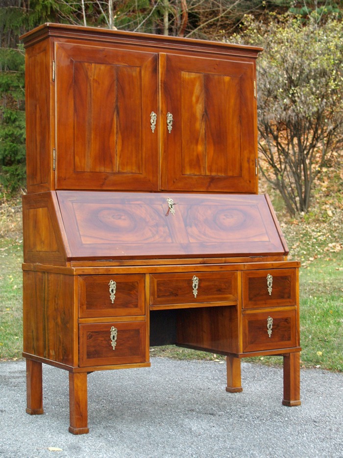 biedermeier 4232 schrank sekretaer schreibtisch aufsatz nuss antik1 2