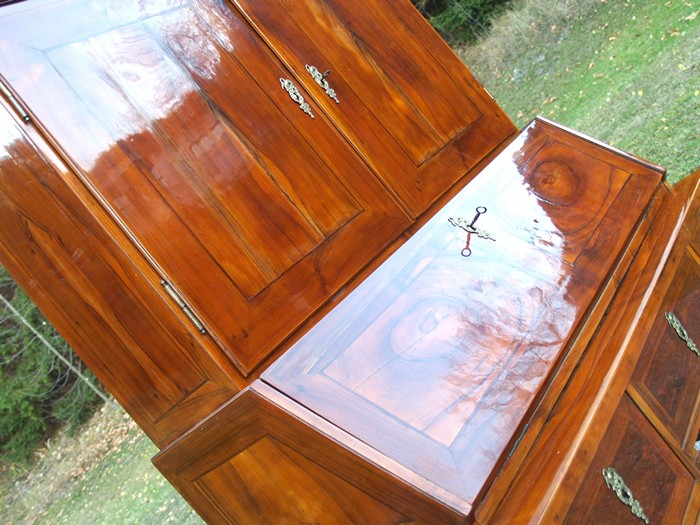 biedermeier 4232 schrank sekretaer schreibtisch aufsatz nuss antik1 8