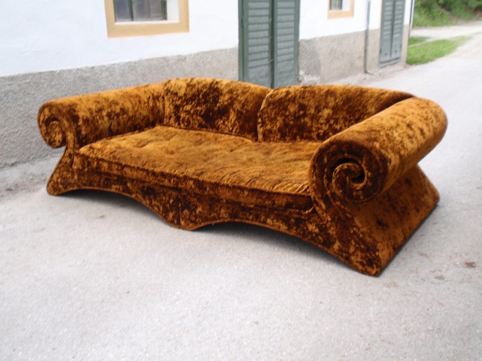 Bretz Mammut rotes Glamoursamt Sofa 23 bretz 4379 mammut sofa couch gold samt gebraucht 5