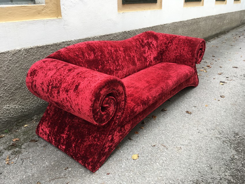 Bretz Sofa Mammut 2 Bretz Sofa rot Mammut Glamoursamt dunkelrot Designermöbel gebraucht neuwertig