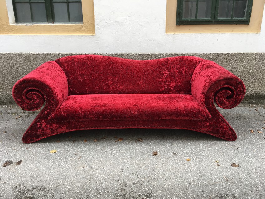 Bretz Sofa Mammut 3 Bretz Sofa rot Mammut Glamoursamt dunkelrot Designermöbel gebraucht neuwertig