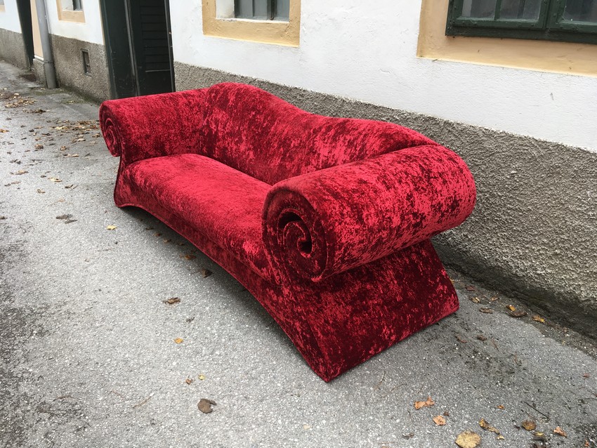 Bretz Sofa Mammut 6 Bretz Sofa rot Mammut Glamoursamt dunkelrot Designermöbel