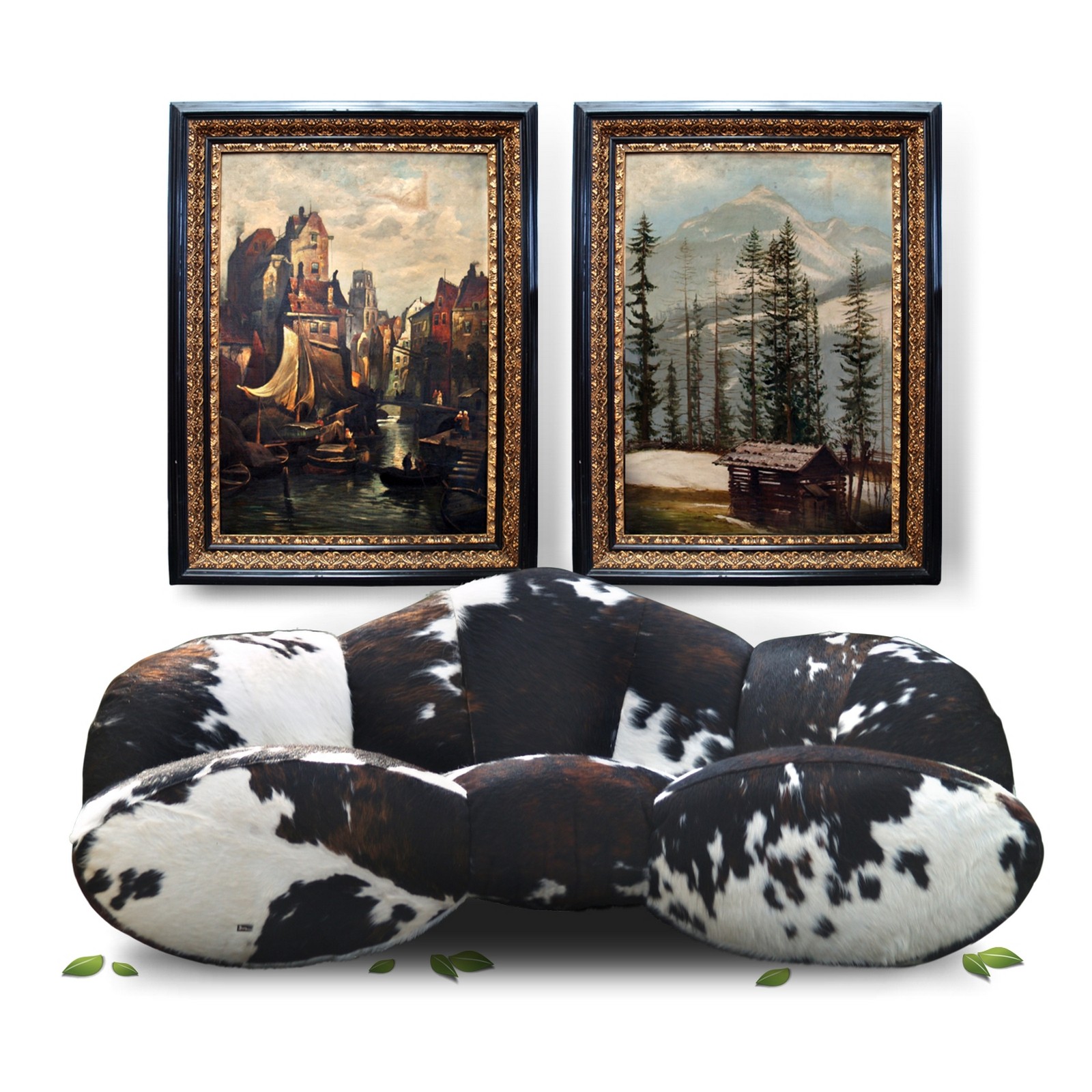 bretz Sofa Mumba Kuhfell Ausstellungsstück bretz 4874 1 mumba sofa kuhfell leder dreisitzer 1 04