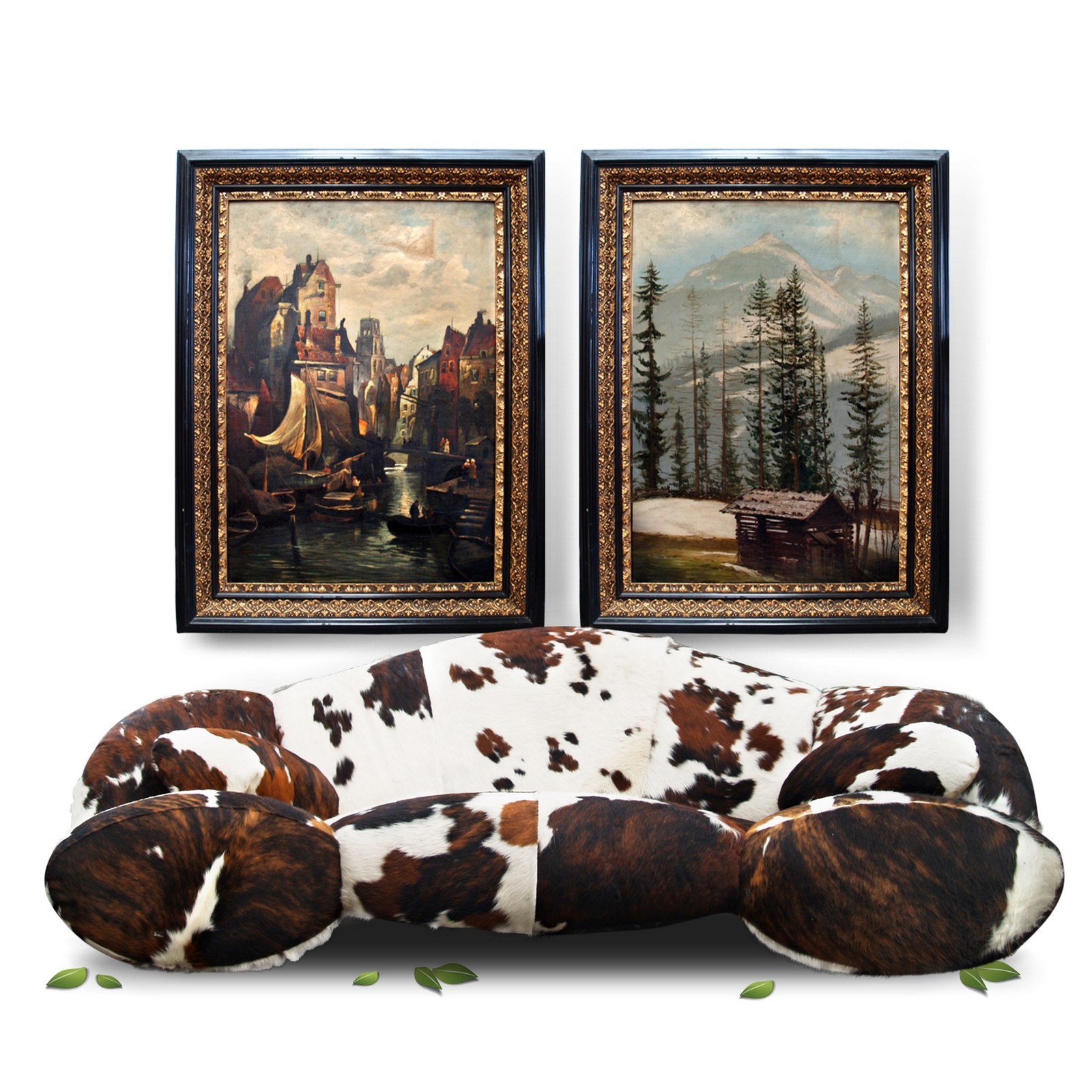 bretz 4874 2 mumba sofa Designer kuhfell leder 1