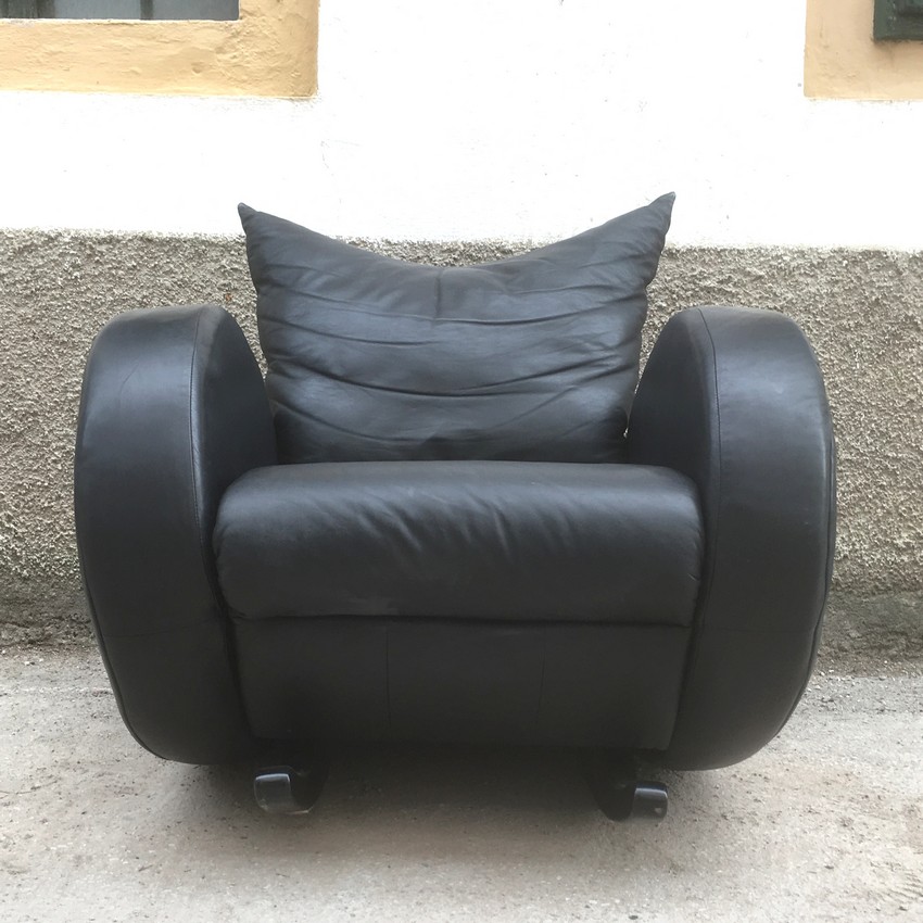 bretz 4957 1 schaukelstuhl sessel popeye leder schwarz stuhl 2