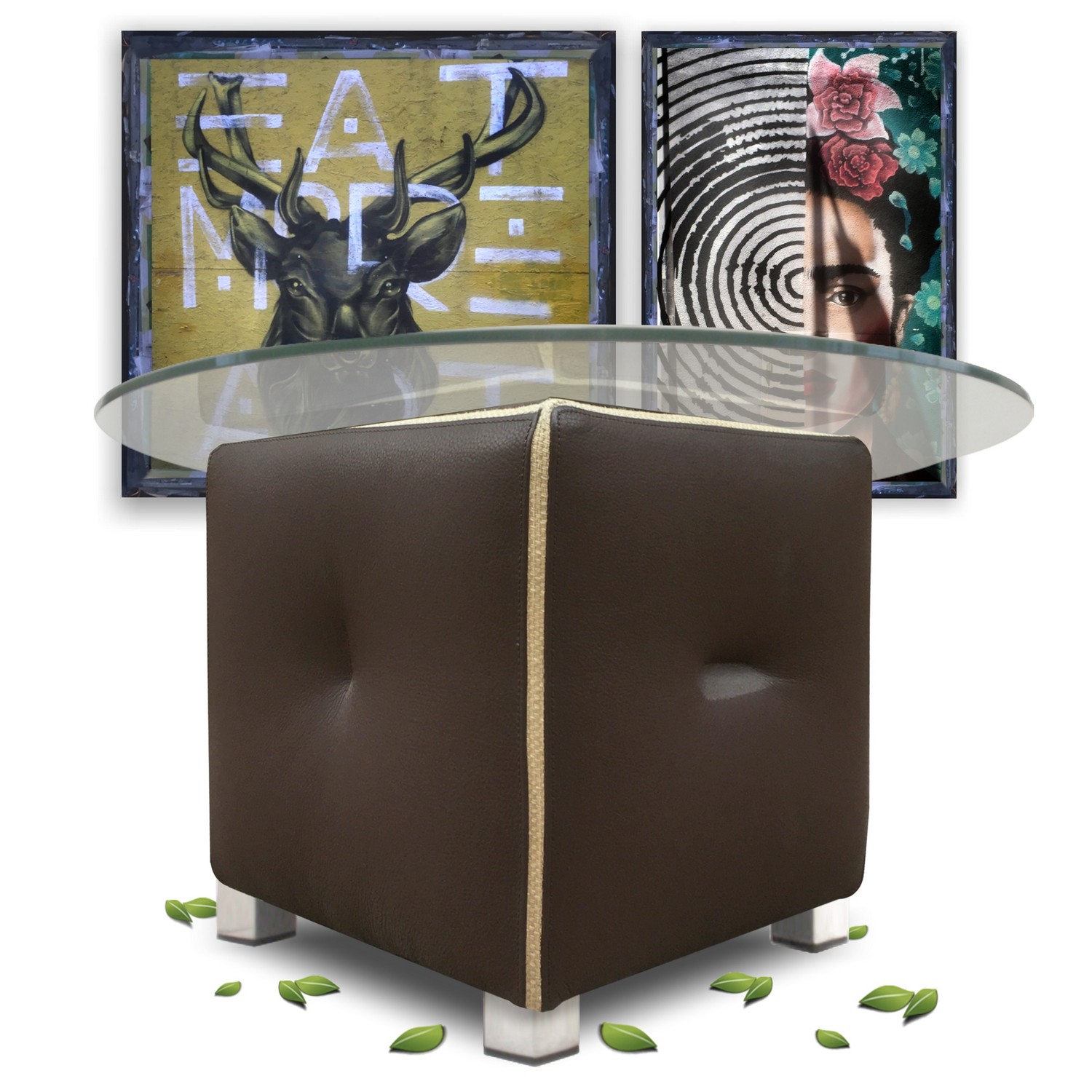 Bretz Couchtisch Don Corleone Leder braun creme Monster Designermöbel Tisch bretz 5135 couchtisch don corleone leder braun 3