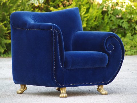 Fotos (c): Bretz Gaudi Sessel Mohair blau neuwertig Bretz sofa stuhl sessel gaudi blau