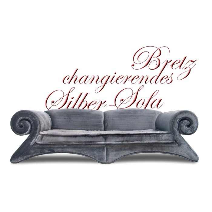 Bretz Sofa Mammut gebraucht silber Samtstoff metall chrom