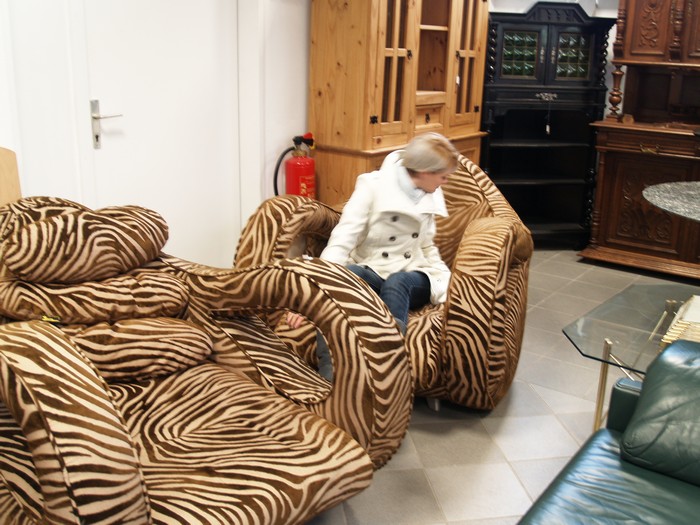 Bretz Designklassiker Sofa Stuhl Slowrider Zebra gold