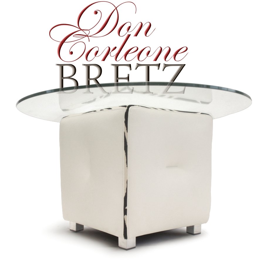 Bretz Designklassiker Sofa-Tisch Don Corleone weiß creme Leder Zebra