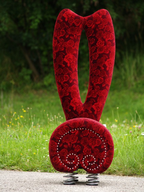 Bretz Designklassiker Sofa Rosenstoff Bunny Sessel Stuhl Rosen grün rot