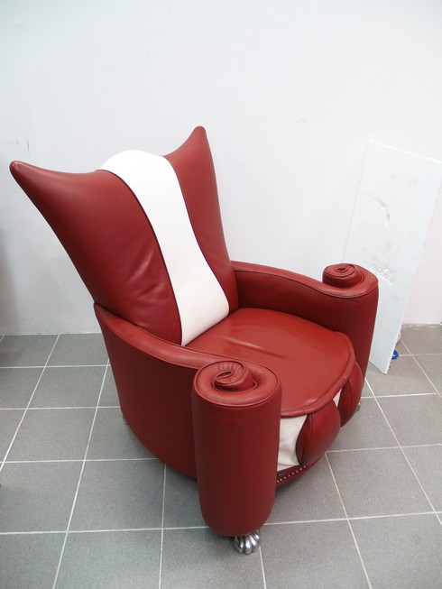 Bretz sofa designklassiker lounge lucky rot weiß