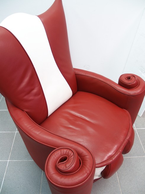 Bretz sofa designklassiker lounge lucky rot weiß