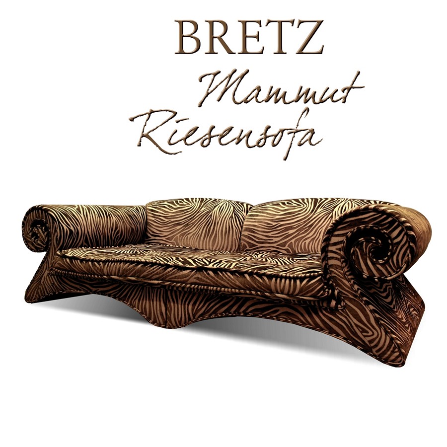 Bretz designklassiker Sofa Mammut Zebra gold braun