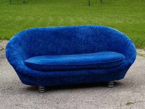 Bretz Sofa Samtstoff blau Bretz sofa designklassiker lounge pool ufo blau