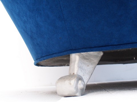 Bretz sofa designklassiker lounge ufo pool blau kräuselvelours