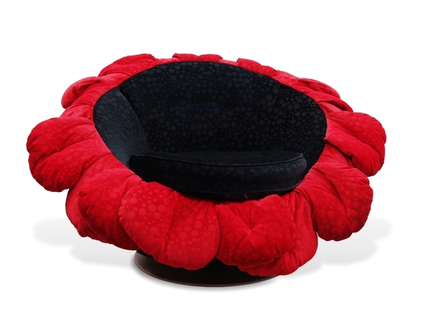 Bretz Designklassiker Sofa Stuhl Rosy Sunny blätter rot schwarz