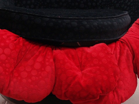 Bretz Designklassiker Sofa Stuhl Rosy Sunny blätter rot schwarz