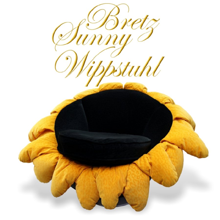 Drehstuhl Bretz Blume Sunny gelb schwarz drehbar Schaukelstuhl