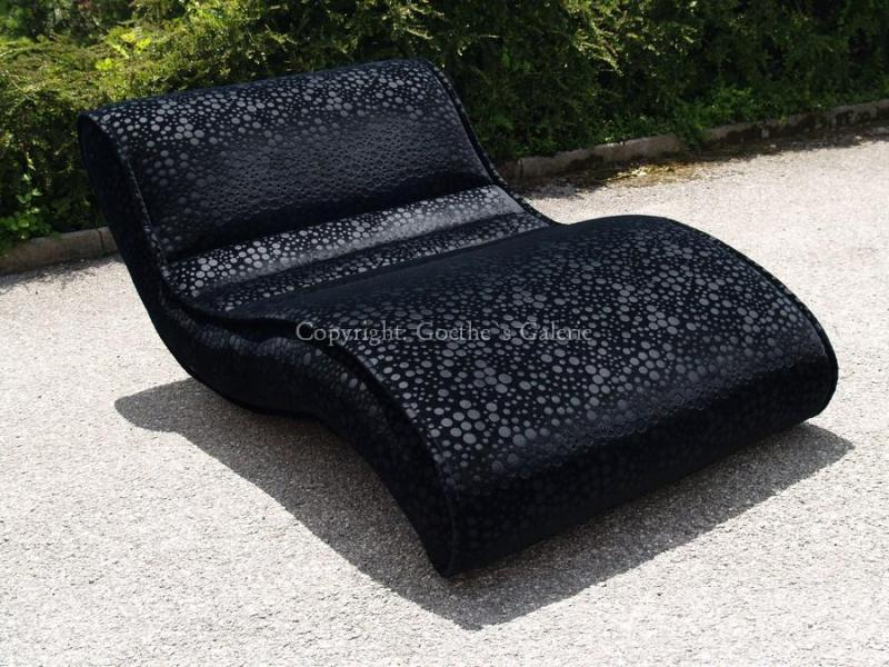 bretz sofa liege laola neuwertig samtstoff black 2