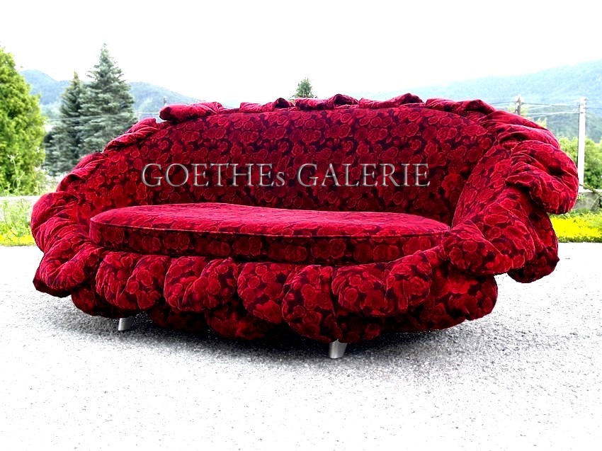 bretz sofa rosy rosenstoff couch pool ufo designersofa rosen rosenstoff rot 1