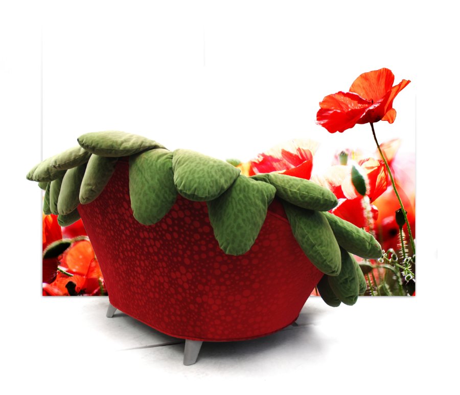 Foto (c) zeigt Bretz Sofa, Sunny rot grün, Pool / Ufo bretz sofa rot gruen g2551 1