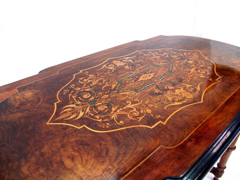 intarsien tisch antik restauriert 10