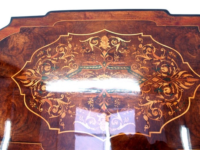 intarsien tisch antik restauriert 12