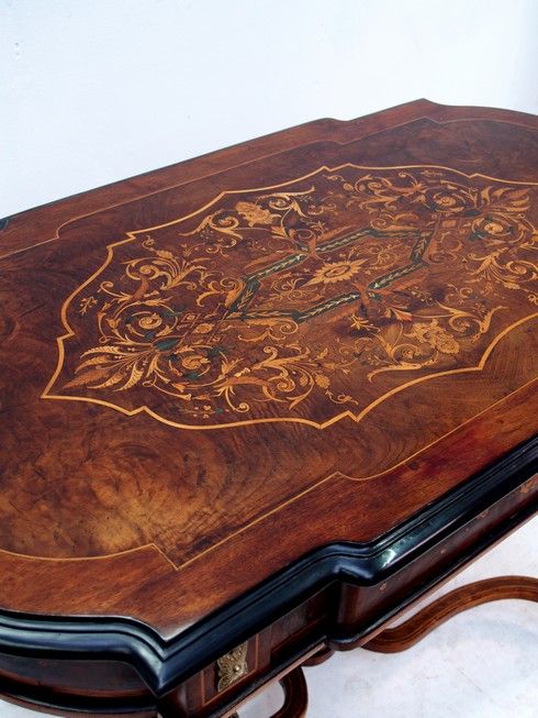 intarsien tisch antik restauriert 13