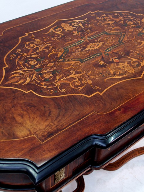 intarsien tisch antik restauriert 14