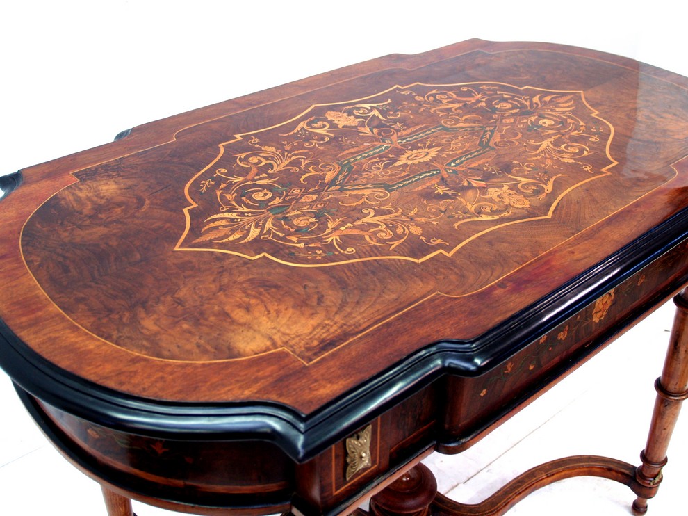 intarsien tisch antik restauriert 3