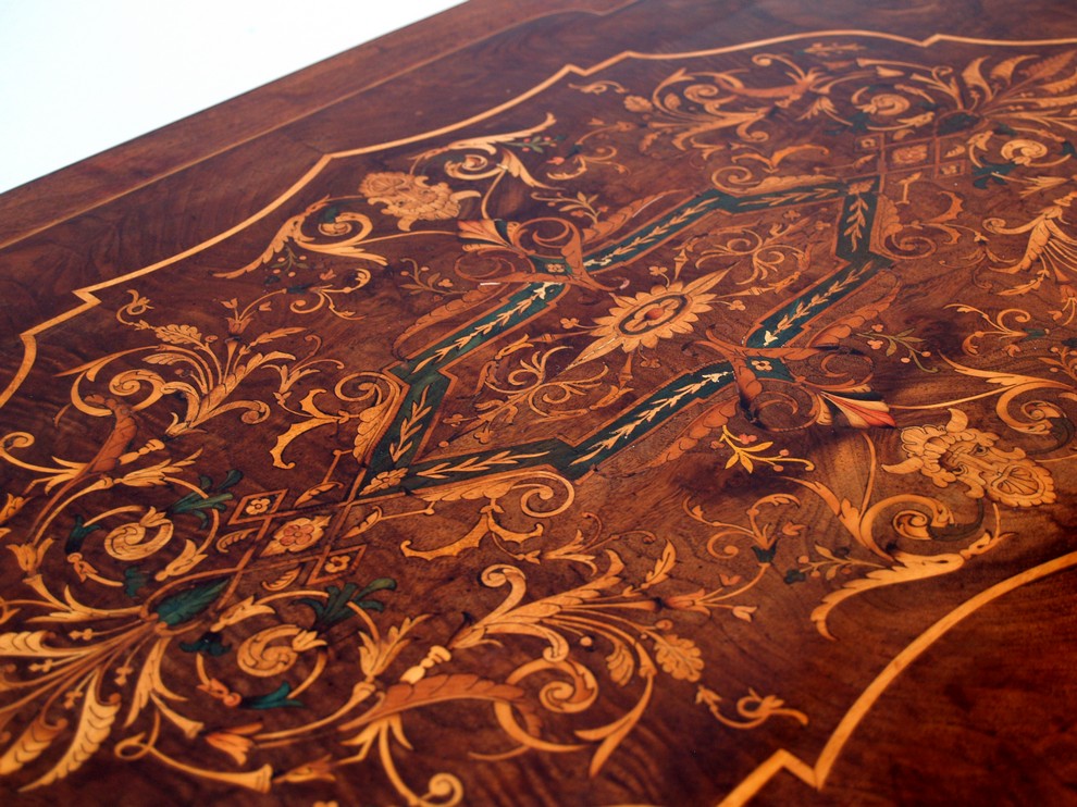intarsien tisch antik restauriert 5