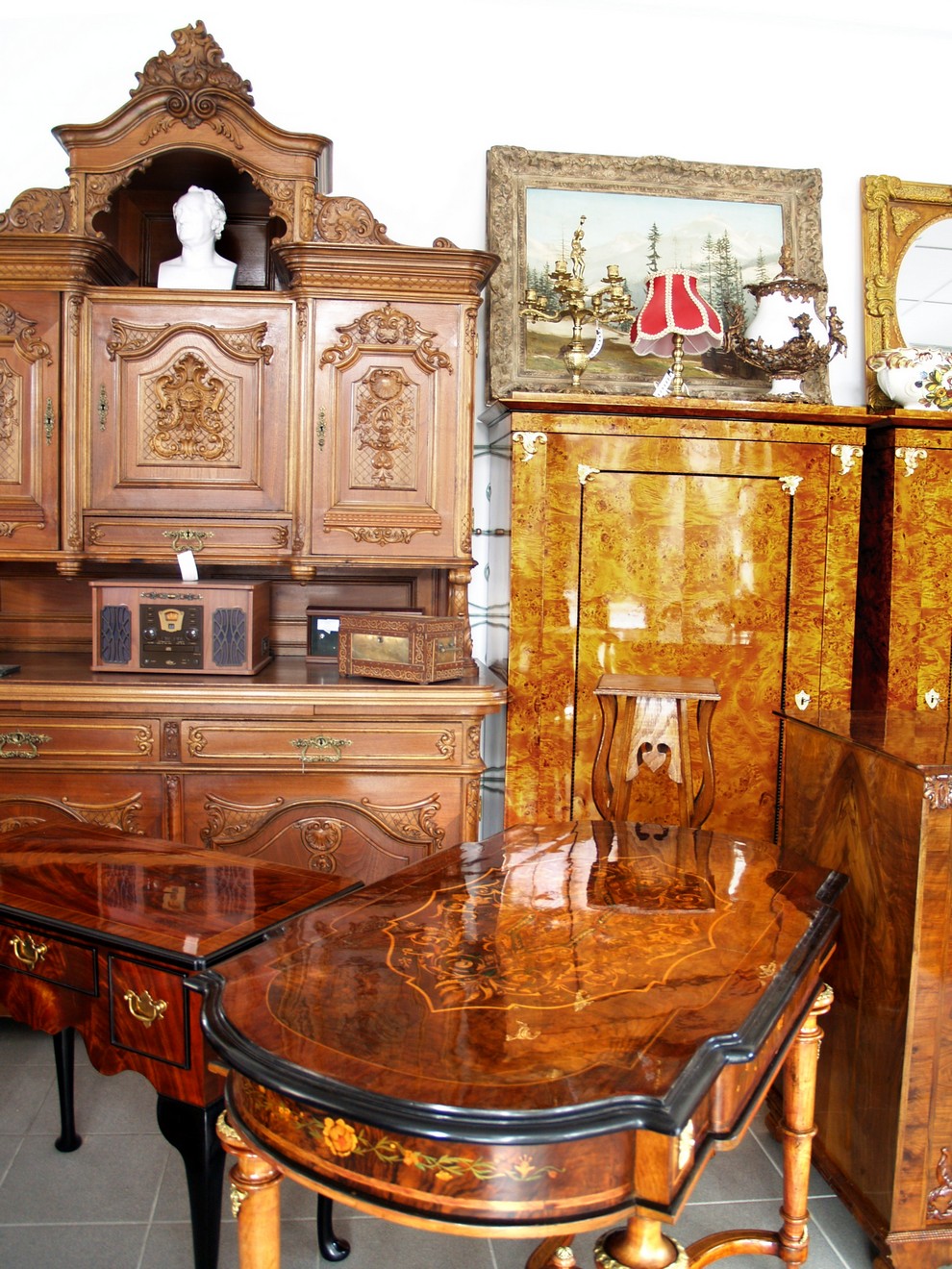 intarsien tisch antik restauriert 7