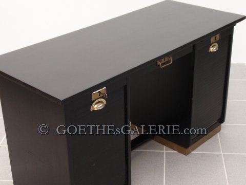 Schreibtisch antik restauriert massivholz Herrenzimmer Möbel Antiquität Jugendstil Rolladen