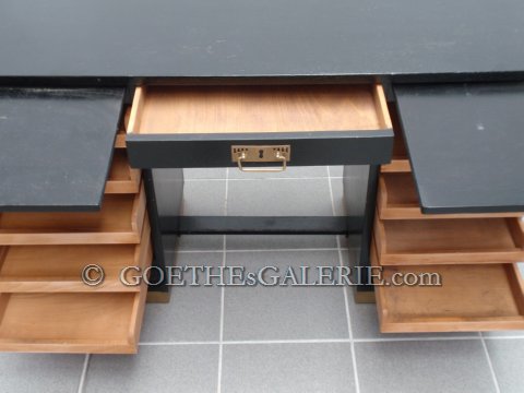 Schreibtisch antik restauriert massivholz Herrenzimmer Möbel Antiquität Jugendstil Rollladenschreibtisch