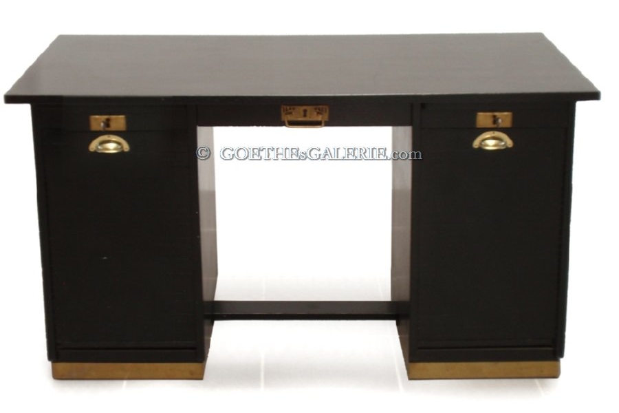 Foto (c) zeigt: antiker Jugendstil Rollladenschreibtisch, Freisteher Schreibtisch antik restauriert massivholz Herrenzimmer Möbel Antiquität Jugendstil Rollladenschreibtisch