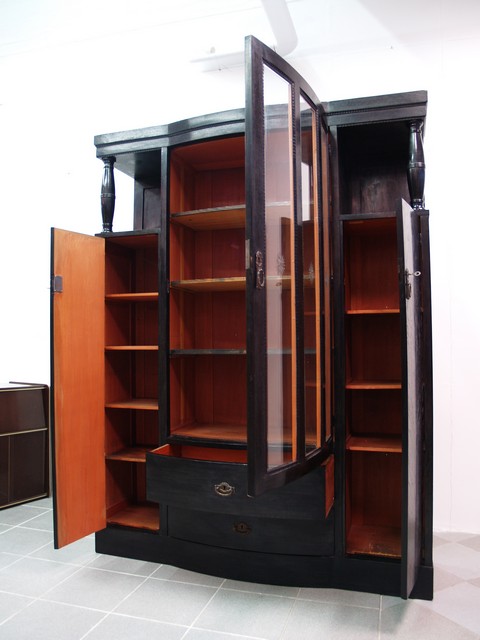 Schrank Jugendstil antik schwarz 1920 Wiener Möbel Antiquität